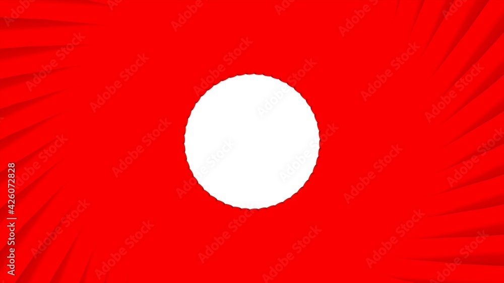 Aufkleber abstract red circular background with white circle inside. 3d rendering illustration. decorating.
