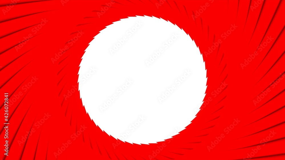 Poster abstract red circular background with white circle inside. 3d rendering illustration. decorating.