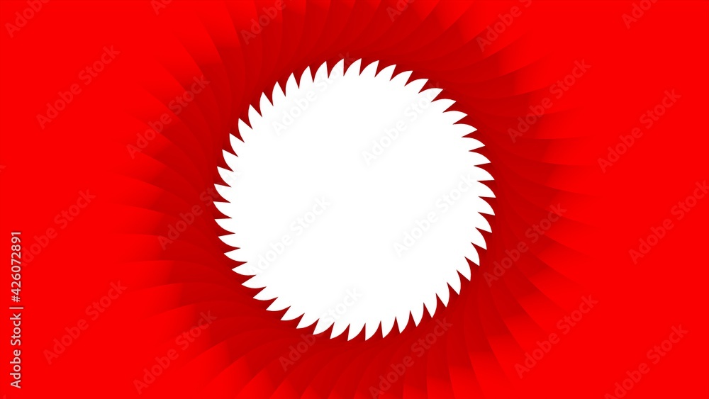 Poster abstract red circular background with white circle inside. 3d rendering illustration. decorating.