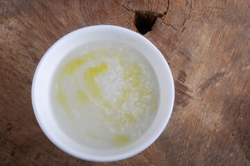 white rice soup as starter
