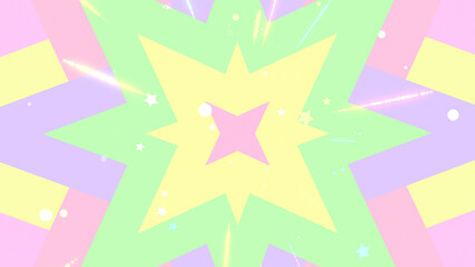 Abstract colorful star burst with glowing beams. 3d rendering picture.