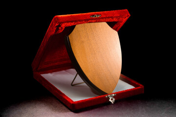 appreciation plaque box with blank shield