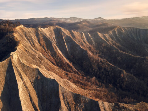 Badlands at sunset, Emilia Romagna, Italy
