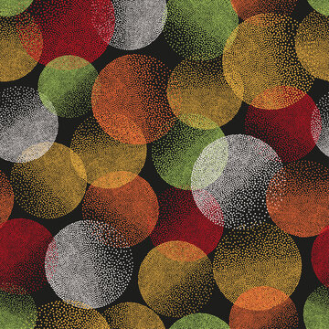 Seamless colorful circles pattern. Abstract vector bubbles background.