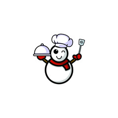 Cute Snowman Cartoon Character Vector Illustration Design. Outline, Cute, Funny Style. Recomended For Children Book, Cover Book, And Other.