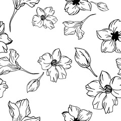 Seamless pattern with spring flowers