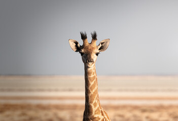 Portrait of a giraffe (Giraffa camelopardalis), Namibia