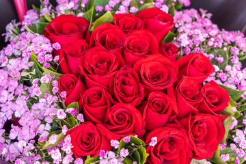 bouquet of red rose flowers for wedding