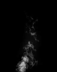 Smoke fragments on a black background. Abstract background, design element, for overlay on pictures