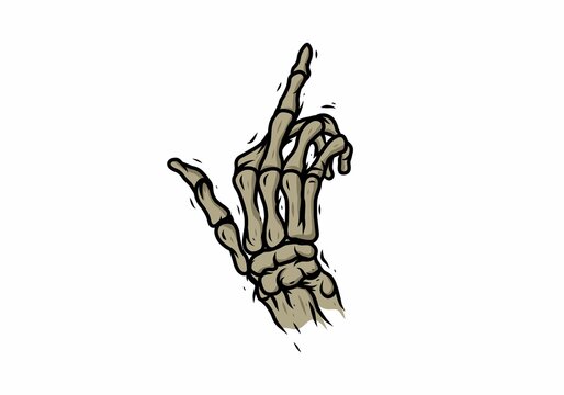 Skeleton illustration of one hand