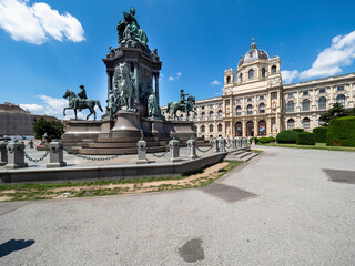 Fototapeta premium Austria, vienna, 2016, Jul, 10th Maria Theresien Platz, in front of the Kunsthistorisches Museum, inner city, Vienna, Austria, AUT