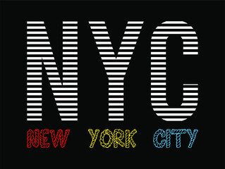 nyc typography vector for print t shirt