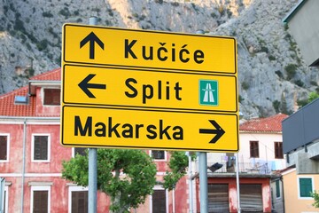 Direction signs in Croatia