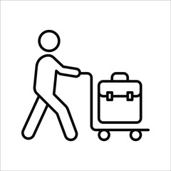 Luggage trolley vector icon. Baggage trolley cart simple icon. Symbol, logo illustration. Pixel perfect vector graphics