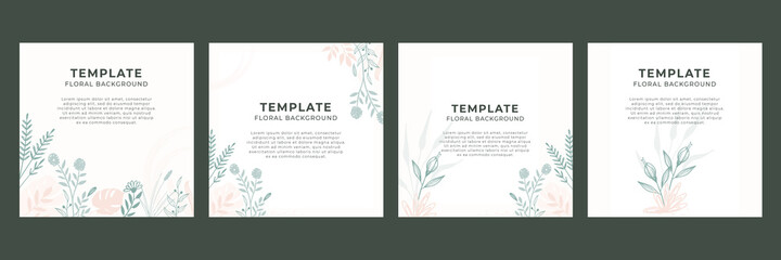 Abstract trendy universal artistic background templates with boho botanical minimal line art. Good for cover, invitation, banner, placard, brochure, poster, card, flyer and other.
