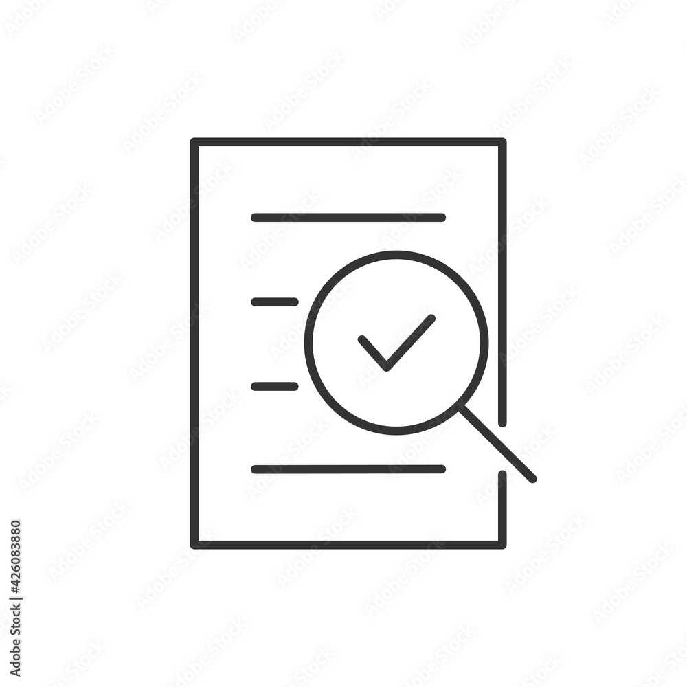 Poster checklist icon. approve clipboard linear symbol vector illustration. check mark line document icon. 