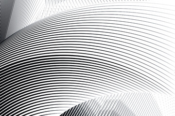 Abstract halftone lines background, geometric dynamic pattern, vector modern design texture.