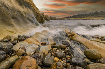 A beautiful landscape of bizarre rock formations on the Pacific coast at Point Lobos State Reserve in Carmel, California.