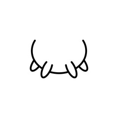 Cow Udder Line Icon In A Simple Style. Vector sign in a simple style isolated on a white background. 64x64 pixel.
