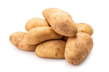 raw potatoes isolated on white background
