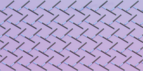 a pattern of pens in 3d isometry. Background for education and school