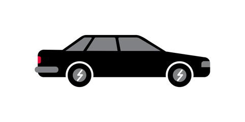 Obraz na płótnie Canvas Black sedan car. Vector isolated on white.