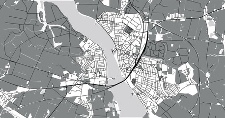 Urban vector city map of Nykobing falster, Denmark