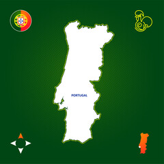 simple outline map of portugal