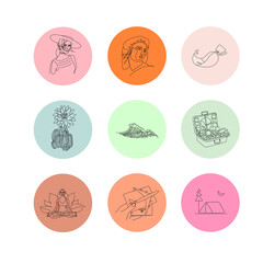 Instagram highlight icons set vector image