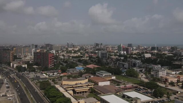 time lapse clouds over city of lagos