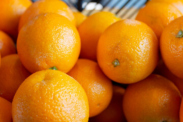 Fresh oranges in caffee shop