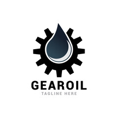Gear drop oil logo icon vector template.
