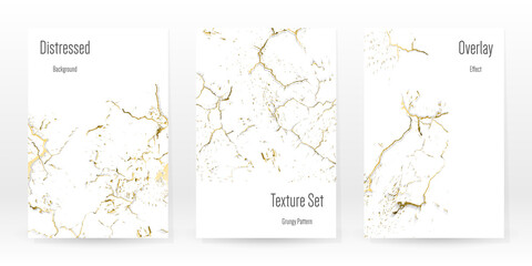 Elegant Gold Texture Set. Marble Business Card.