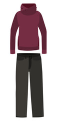 vector, isolated, sweater and pants