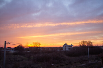 Fototapeta premium sunset in the city