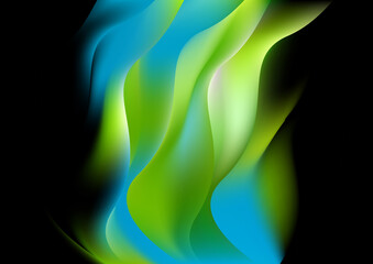Fototapeta na wymiar Abstract Black Blue and Green Vertical Wave Background