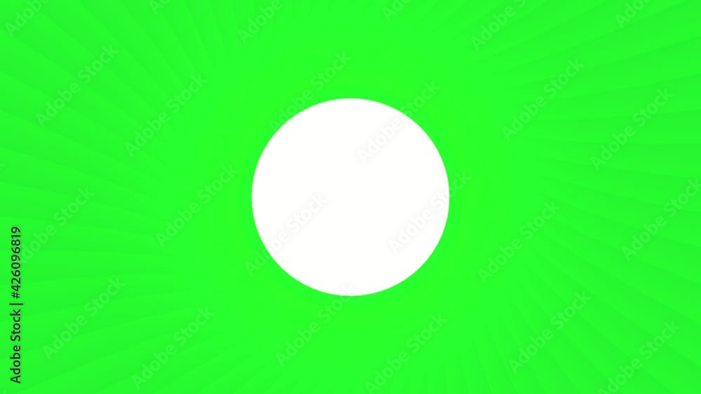 Poster green rotating abstract pattern of lines and a gradient with a white circle inside. 3d rendering ani