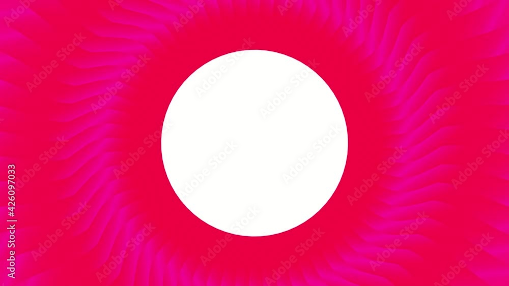 Aufkleber pink rotating abstract pattern of lines and a gradient with a white circle inside. 3d rendering anim