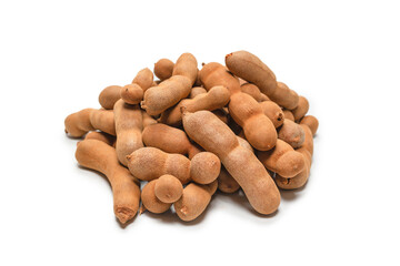 Sweet tamarind isolated on white background.
