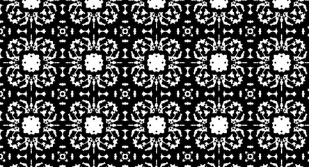 abstract symmetrical black and white pattern for textile, wrapping paper, wallpaper, prints