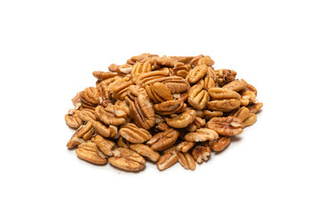 Pecan-nut isolated on white background.