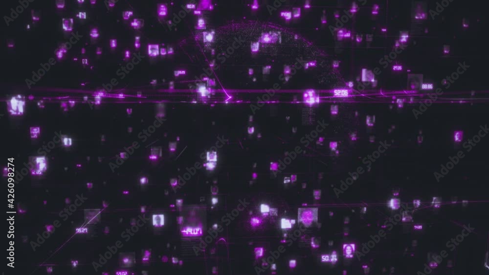 Poster nonexistent people portraits in dark cyberspace in abstract social network concept as database with 