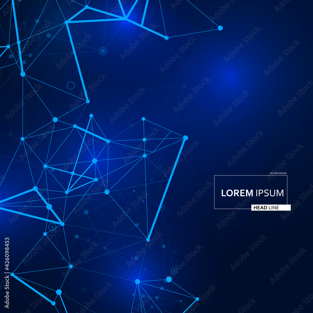 Poster Connect lines in modern style. Communication symbol background. Vector abstract design. Decorative connect. Plexus geometric effect