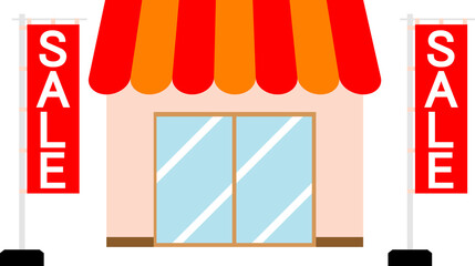 お店とセール　のぼり旗