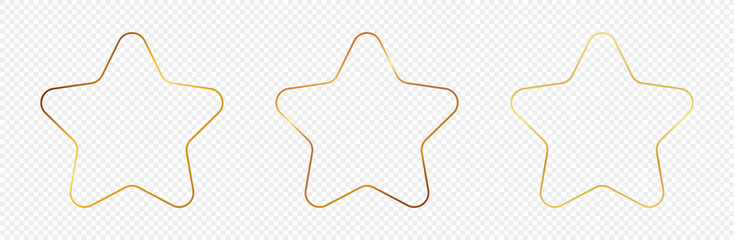 Gold glowing rounded star shape frame