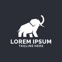 Elephant silhouette simple logo design