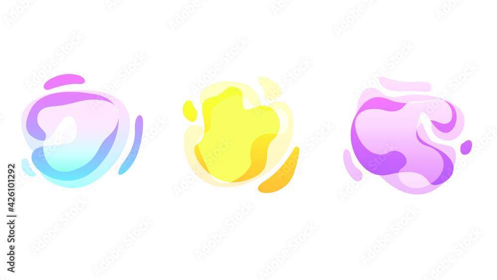 Poster abstract set liquid color collection geometric shapes fluid gradient dynamic elements banner logo ve