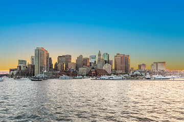 Fototapeta na wymiar skyline of Boston, USA in sunset
