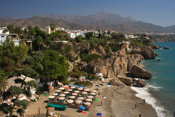 View from Balcon de Europa in Nerja in Andalusia,Spain, Europe
