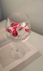 glass on the book